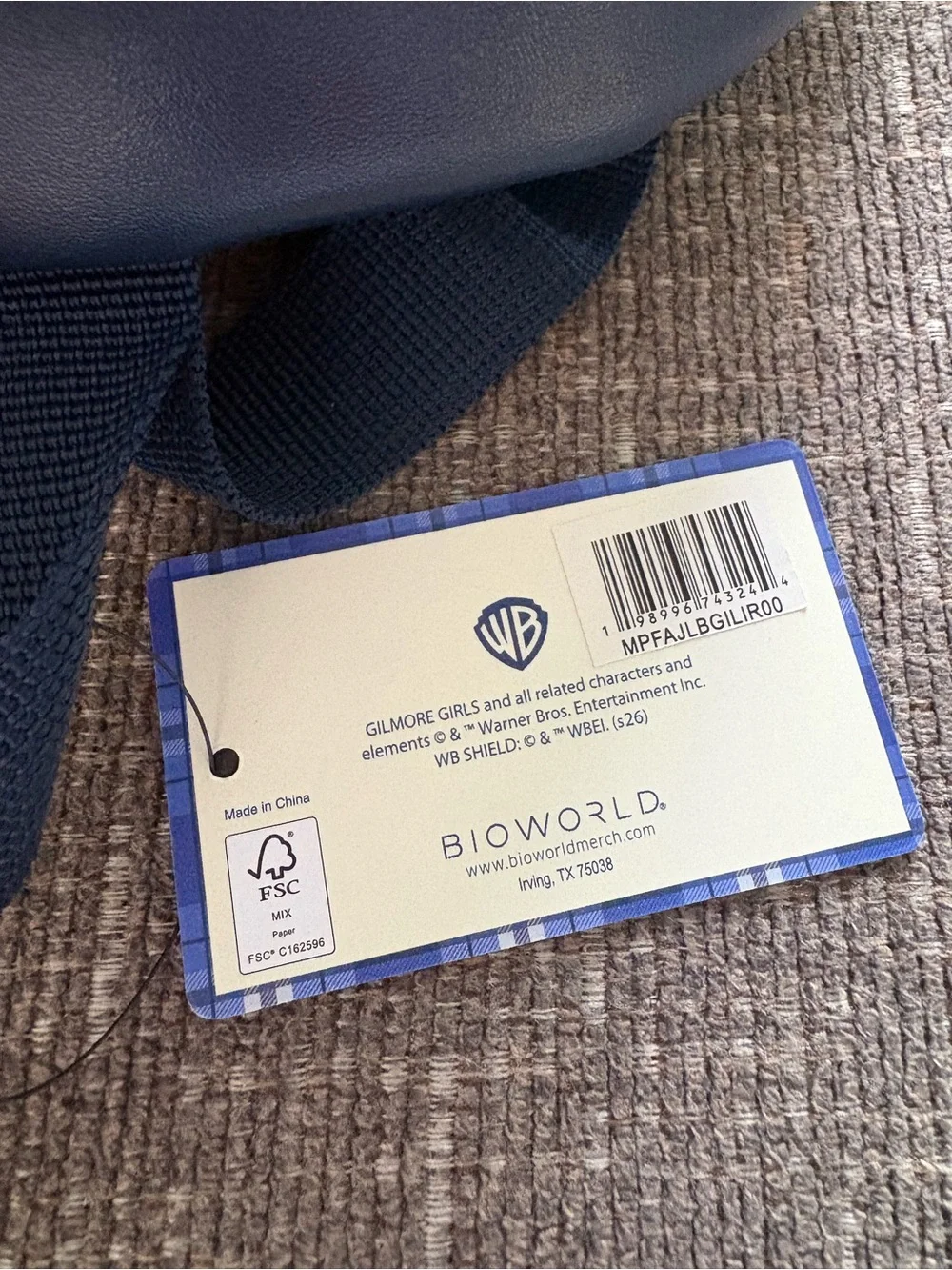 Bioworld Gilmore Girls Navy and White Check Mini Backpack